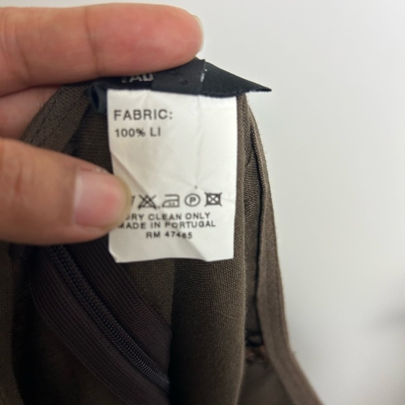 Philippe Adec Paris 100%linen Portugal made Sz 8 Pleated Ruffle Slit Maxi Skirt - Picture 9 of 13